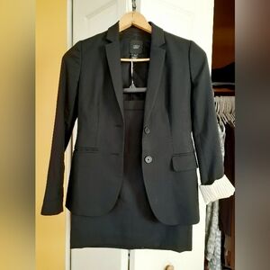 J Crew Black 2 Piece 120 Wool Suit